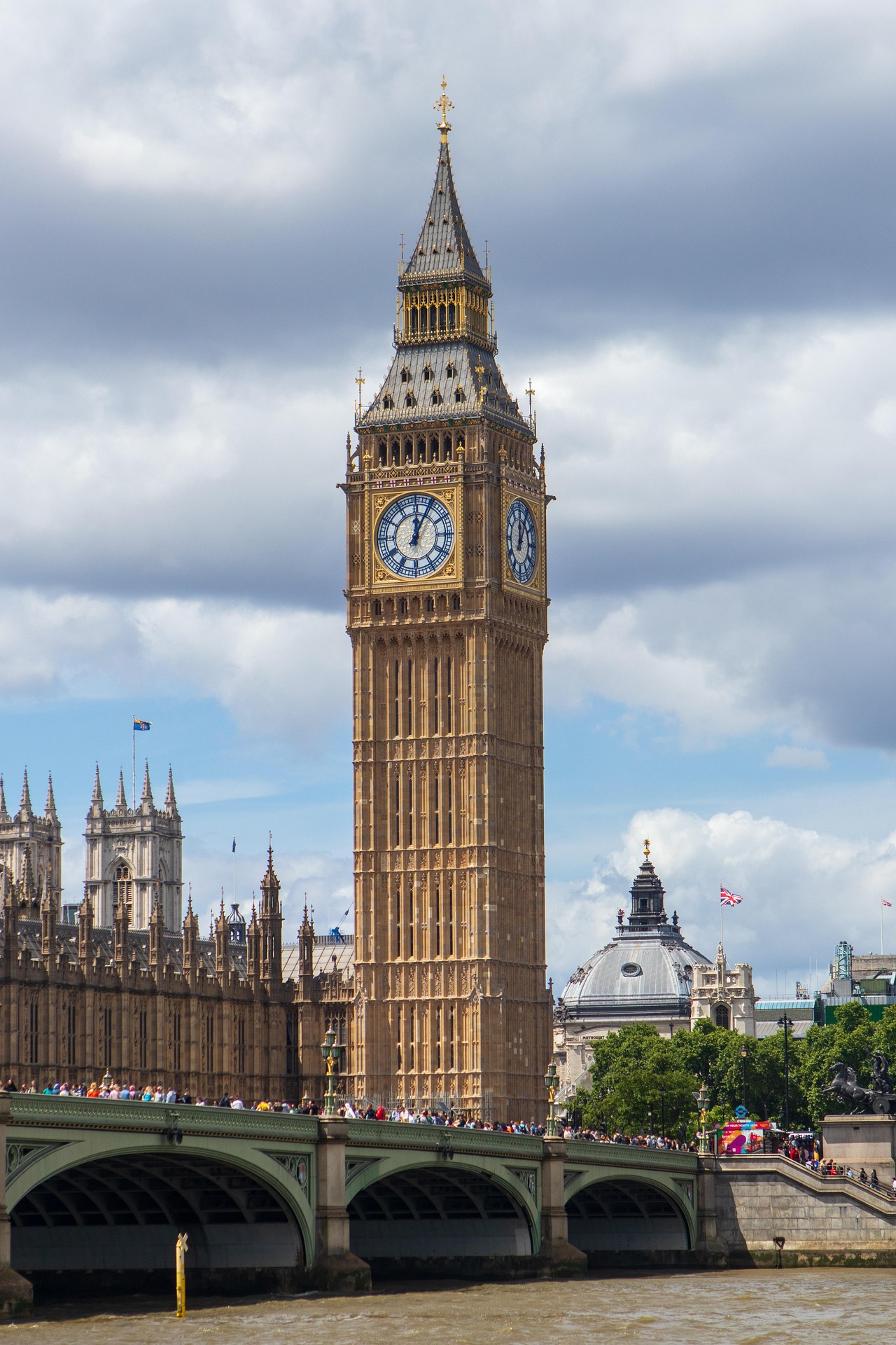 Big Ben, the clock tower at the Houses of Parliament in London
