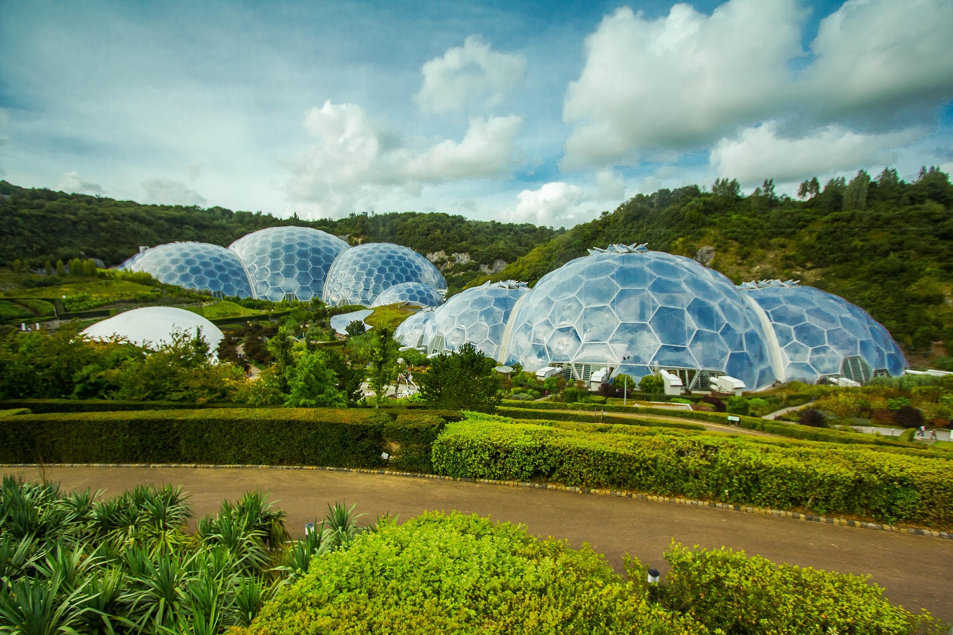 The Eden Project’s giant greenhouse biomes in Cornwall